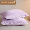 MEGO Luxury Shaggy Plush Duvet Cover Set, Soft 3 Pieces Fluffy Faux Fur Comforter Cover Set, Fuzzy Bedding Set Lavender Lilac(1 Furry Duvet Cover + 2 Pillow Shams), Zipper Closure(Queen, Orchid)