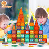 CuteTiger Magnetic Tiles, Magnet Tiles, 100 Pcs Magnetic Building Blocks No Cars, Square Building Castle, Preschool Toys, STEM Stacking Construction Montessori Toys for Kids