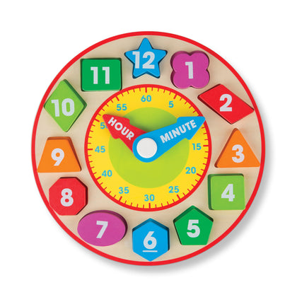 Melissa & Doug Shape Sorting Clock - Wooden Educational Toy