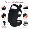 Momcozy Baby Carrier Newborn to Toddler - Ergonomic, Cozy and Lightweight Infant Carrier for 7-44lbs, Effortless to Put On, Ideal for Hands-Free Parenting, Enhanced Lumbar Support, Black