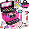 Kids Makeup Kit for Girls, Real Play Make Up Set Toys for 3 4 5 6 7 8 9 10 Years Old Girls, Washable Pretend Dress Up Beauty Set with Cosmetic Case, for Little Girl