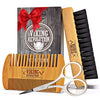 Viking Revolution Beard Comb & Beard Brush Set for Men - Natural Boar Bristle Brush and Dual Action Pear Wood Comb w/Velvet Travel Pouch - Great for Grooming Beards and Mustaches