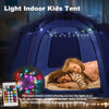 Portable Hexagon Kids Play Tent with LED Strip Lights Indoor Children Play House Easy Set-up Space Tent Dream Tent for Night.4-5 Person Large Tent & Birthday Gifts