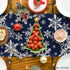 Artoid Mode Navy Blue Snowflakes Christmas Table Runner, Seasonal Winter Holiday Kitchen Dining Table Decoration for Home Party Decor 13x72 Inch