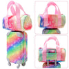 K.T. Fancy 23 PCS 18 Inch Girl Doll Accessories Suitcase Luggage Travel Set Including Rainbow Suitcase Rainbow Bag Camera Computer Cell Phone Neck Pillow Eye Mask Glasses Gift for Christmas(NO Doll)