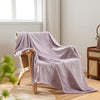 NEWCOSPLAY Super Soft Throw Blanket Light Purple Premium Silky Flannel Fleece Leaves Pattern Lightweight Bed Blanket All Season Use (Light Purple, Throw(50