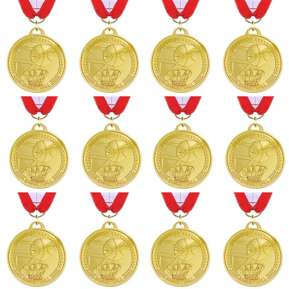 Basketball Medals for Kids - 12 Pack Gold Medal Awards Basketball Team, Sports Day Favors Prizes for Boys Children Adults