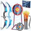 2 Pack Kids Bow and Arrow, 20 Suction Cup Arrows, 2 Archery Targets&Quiver, Light-up Set for Kids Ages 4-8 8-12, Indoor Outdoor Toys for Boys Girls, Ideal Christmas and Birthday Gift (Black & Blue)