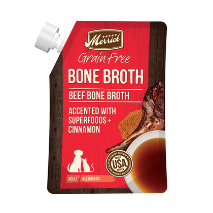 Merrick Grain Free Beef Bone Broth, Dog Food Topper - 16 oz. Pouch