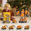 Fajiabao Pull Back Mini Cars 18 Construction Vehicles Bulldozer Excavator Trucks for Kids Micro Machines Set Cake Toppers Party Egg Stuffers Birthday Supplies Gifts for Boys Color Random