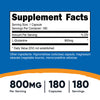 Nutricost L-Glutamine 800mg, 180 Capsules - Gluten Free, Non-GMO