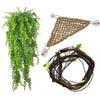 PINVNBY Bearded Dragon Tank Accessories,Reptile Plants Hanging Climbing,Lizards Habitat Natural Seagrass Hammock and Artificial Bendable Vines Branch for Chameleon Geckos Snake and Hermit Crabs