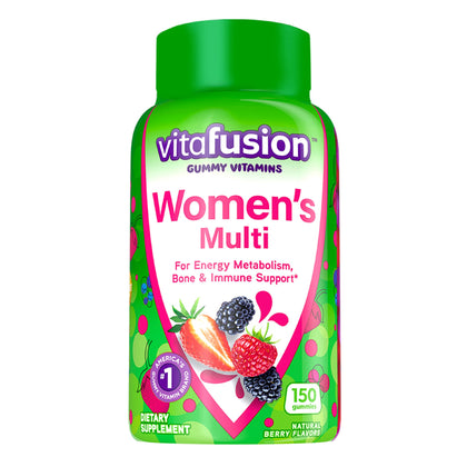 Vitafusion Womens Multivitamin Gummies, Berry Flavored Daily Vitamins for Women With Vitamins A, C, D, E, B-6 and B-12, America's Number 1 Gummy Vitamin Brand, 75 Days Supply, 150 Count