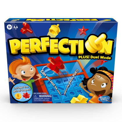 Hasbro Gaming Perfection Plus 2-Player Duel Mode Popping Shapes and Pieces Ages 5 and Up (Amazon Exclusive)