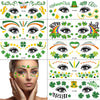 10Pcs St Patricks Day Temporary Tattoo Sticker Butterflies FaceTattoos Makeup Tattoo Stickers on Face Green Face Shamrock Clover Fake Tattoos for Women Kids FaceTattoo Sticker Irish Party Supplies