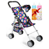 fash n kolor® - Doll Stroller My First Baby Doll Strollers Toy - Flower Design with Basket in The Bottom- Doll Accessories 2 Free Magic Bottles Included - New Year Gift, Boys, Girls