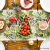 Artoid Mode Watercolor Holly Christmas Table Runner, Seasonal Winter Xmas Holiday Kitchen Dining Table Decoration for Indoor Outdoor Home Party Decor 13 x 72 Inch