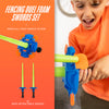 NERF Fencing Duel Swords Set - Kids Retractable Fencing Swords - Integrated Knockdown Targets - Glow in The Dark Light Up for Play Duels - Fencing Game for Kids