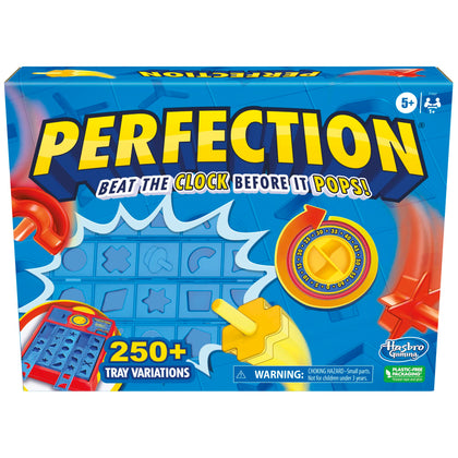 Hasbro Gaming Perfection Game for Kids Ages 5 and Up, Pop Up Game, Customize The Tray for Over 250 Combinations, Kids Games, Games for 1+ Players