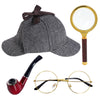 HOVEOX Detective Costume Accessories Set Detective Costume Hat Detective Dress Up Costume Detective Prop Halloween (Style 2)