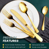 Gold Silverware Set, OGORI 30-Piece Gold Forged Stainless Steel Flatware Set, Service of 6