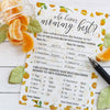 Who Knows Mommy Best Game Cards - Little Cutie Orange Baby Shower -20 count