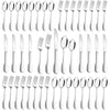 40-Piece Silverware Set for 8, E-far Stainless Steel Flatware Cutlery Set with Design Handle, Modern Metal Tableware Eating Utensils for Kitchen Restaurant Wedding, Mirror Polish & Dishwasher Safe