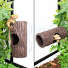 REPTIZOO Reptile Hide Cave Resin Hollow Tree Trunk Hideout Hermit Crab Climbing Toys Reptile Shelter Sleeping Cave for Arboreal Reptiles, Hermit Crabs, Leopard Gecko, Lizard Terrarium Decor