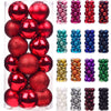 Emopeak 24Pcs Christmas Balls Ornaments for Xmas Christmas Tree - Shatterproof Christmas Tree Decorations Large Hanging Ball for Holiday Wedding Party Decoration (Red, 1.2