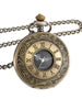 Mudder Vintage Roman Numerals Scale Quartz Pocket Watch with Chain (Bronze)