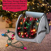 Premium Christmas Light Storage Bag - Heavy Duty Tear Proof 600D/Inside PVC Material with Reinforced Handles - With 3 Reels Stores up to 375 Ft of Mini Christmas Tree Lights & Extension Cords - Gray