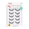 KISS Looks So Natural, False Eyelashes, Shy', 12 mm, Includes 5 Pairs Of Lashes, Contact Lens Friendly, Easy to Apply, Reusable Strip Lashes, Glue On