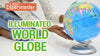 Illuminated Globe of the World with Stand | World Globe for Kids Learning with Build in LED Night Light | Light Up Earth Globe for Children | 8 Globe for Home, Desk, Classroom