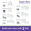 Crazy Forts! 69 Piece Buildable Indoor/Outdoor Play Fort Playset, DIY, Build Your Own, STEM Toy