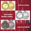 MOMOONNON 12 Pieces Metal Winner Gold Silver Bronze Award Medals with Red White Blue Neck Ribbon, Olympic Style, 2 Inch