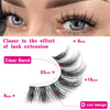 Natural Lashes Mink Eyelashes Kit Fluffy Clear Band False Lashes Wispy Eye Lashes Pack Short 5D Volume Fake 15mm Fake Eyelashes Kit with Lash Glue by Geeneiya