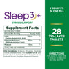 Nature's Bounty Stress Support Melatonin, Sleep3 Maximum Strength 100% Drug Free Sleep Aid, Dietary Supplement with Ashwagandha, Time Release Technology, 10mg, 28 Tri-Layered Tablets