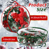 Aliceset 9 Pcs Christmas Wreath Storage Container 30 Inch Clear Wreath Storage Bags Plastic Artificial Garland Container with Dual Zippers and Handles for Xmas Thanksgiving Holiday (White, Green, Red)