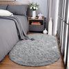 Noahas Ultra Soft Fluffy Bedroom Rugs,Shaggy Grey Area Rugs for Bedroom,Oval Throw Rugs, Kids Room Small Carpet,Living Room Runner Rug Non Slip Modern Home Decor 2.6' X 5.3'