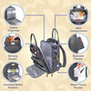 Diaper Bag Backpack, RUVALINO Neutral All-in-One Baby Bags for Boy Girl, Multifunction Large Travel Backpack with Portable Changing Pad, Stroller Straps, Pacifier Case and Insulated Pockets, Dark Gray