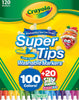 Crayola Super Tips Marker Set (120ct), Washable Markers for Kids, Scented Marker Set, Gift for Kids, Bulk Colored Markers [Amazon Exclusive]