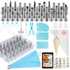 Kootek 90pc Cake Decorating Supplies Kit - 55 Numbered Piping Tips, Reusable & Disposable Pastry Bags for Cake, Cookie and Cupcake Frosting