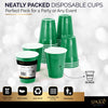 Amcrate Disposable Plastic Cups, Green Colored Plastic Cups, 18-Ounce Plastic Party Cups, Strong and Sturdy Disposable Cups for Party, Wedding, Christmas, Halloween Party Cup, 50 Pack