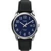 Timex Men's Easy Reader 38mm Watch - Silver-Tone Case Blue Dial with Black Leather Strap