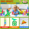 Dinosaur Toys Magnetic Tiles - Magnet Building Blocks for Toddler Kids Toys STEM Sensory Outdoor Toys for 3+ Year Old Boys and Girls, Dinosaur World Creative Games Kids Toys