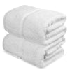 Towel Bazaar Premium Turkish Cotton Super Soft and Absorbent Towels (2-Piece Bath Sheet Towel, White)