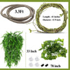 HERCOCCI Reptile Vines, Flexible Jungle Climbing Vines Terrarium Plastic Plants and Leaves Tank Accessories Decor for Gecko Snake Lizard Bearded Dragon Hermit Crab Frog