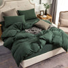 PURE ERA Jersey Knit Duvet Cover Set 100% T-Shirt Cotton Super Soft Comfy 3pc Bedding Set with Zipper Closure (Solid Forest Green, Queen)