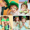 10Pcs St Patricks Day Temporary Tattoo Sticker Butterflies FaceTattoos Makeup Tattoo Stickers on Face Green Face Shamrock Clover Fake Tattoos for Women Kids FaceTattoo Sticker Irish Party Supplies