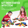 Brickyard Building Blocks STEM Toys - Educational Building Toys for Kids Ages 4-8 with 163 Pieces, Tools, Design Guide and Toy Storage Box, Gift for Boys & Girls